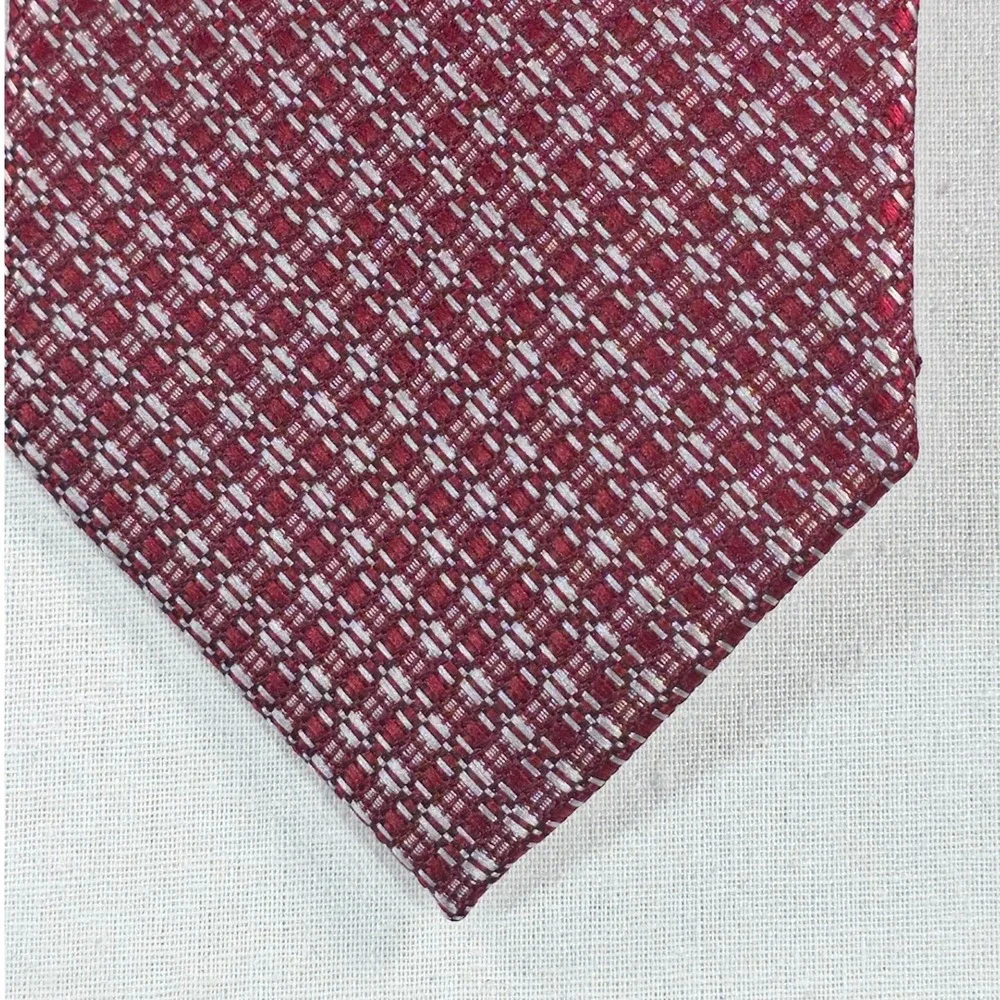 Perry Ellis Portfolio Mens Tie One Size Red Kallosa Textured Necktie NWT